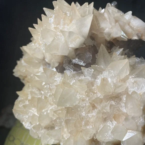 Raw crystal- large yellow tooth calcite FLUORITE W- purple UV 5”x5”x 3” - Picture 7 of 10